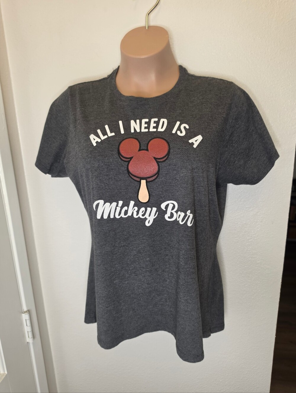 Disney Mickey Ice Cream Charcoal Gray Logo Graphic Tee